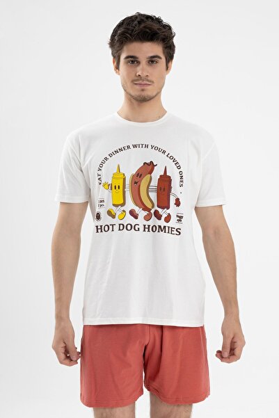 koza iç giyim Σετ κοντομάνικο ανδρικό βαμβακερό λουκάνικο εμπριμέ