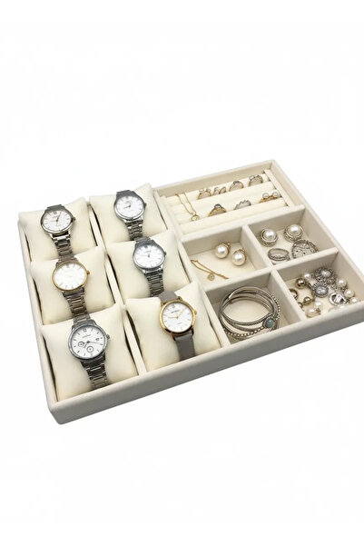 MeGass Dekor Yerli Üretim Oslo Model Süet Kaplama Krem Renk Yastıklı Mix Çekm...