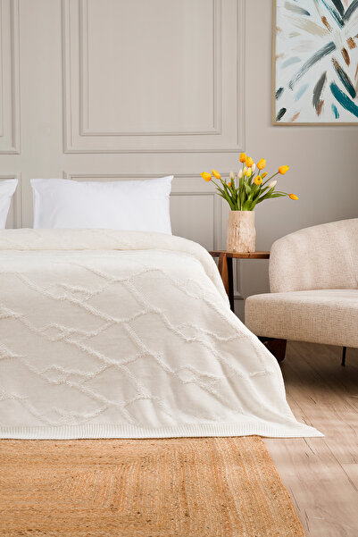 Koza Home Espuma De Mar Cream Double Blanket 200x220 37125