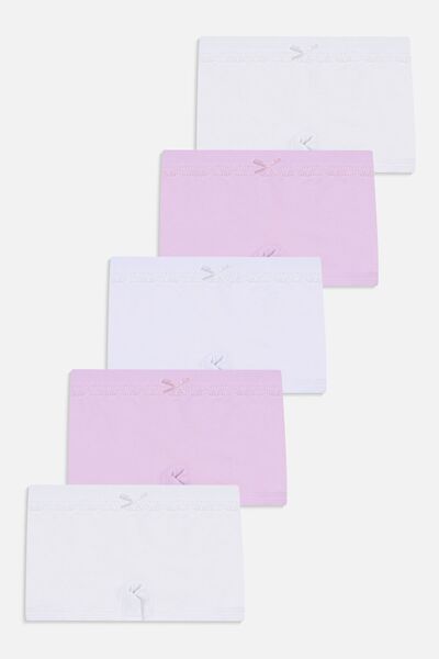 koza iç giyim Памучни дантелени боксерки за момиче от 5 части