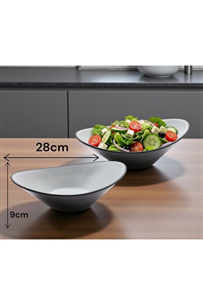 LANDREEN Premium shatter-resistant melamine salad bowl/serving dish, set of 2...