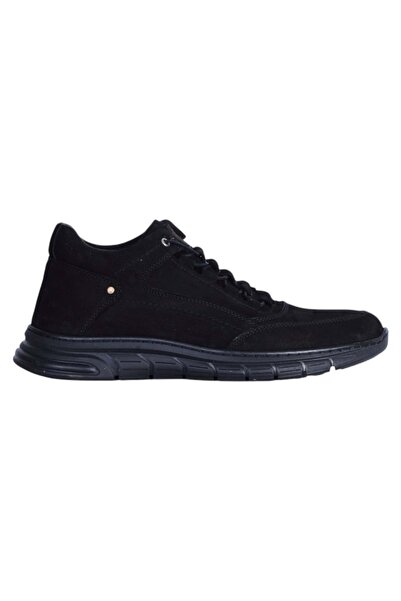 moda ayakkabım Goldbrand 602 Black Nubuck Men's Casual Shoes