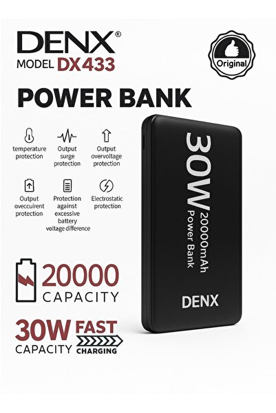 Generic DENX 20000mAh Power Bank, 30W Fast Charging, Portable Charger with Du...