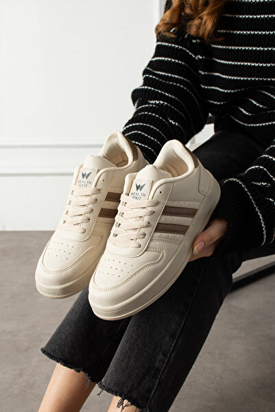 eformoda by emre yılmaz Μπεζ Unisex Sneaker JH177 Αθλητικά παπούτσια με κορδόνια