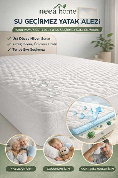 NEEA HOME ComfortGuard Premium Fitted Yatak Pedi & Alez | İkisi Bir Arada | S...