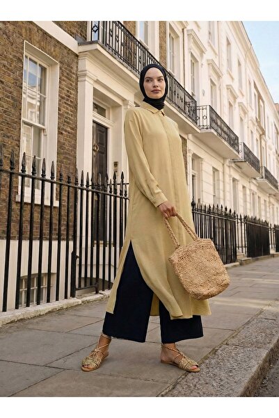 Refka تونيك طويل بأزرار من الأعلى من Aerobin - أخضر فستقي -