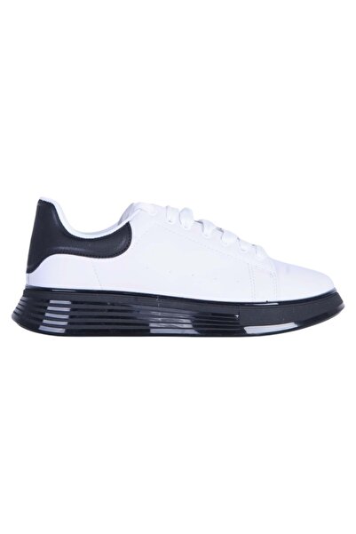 moda ayakkabım Fashion Shoes 2541 White-Black Men's Sports Shoes