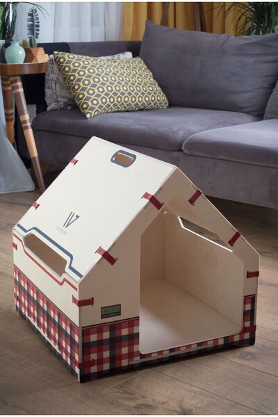 Wodiza Kırmızı Ahşap Köpek Kulübesi