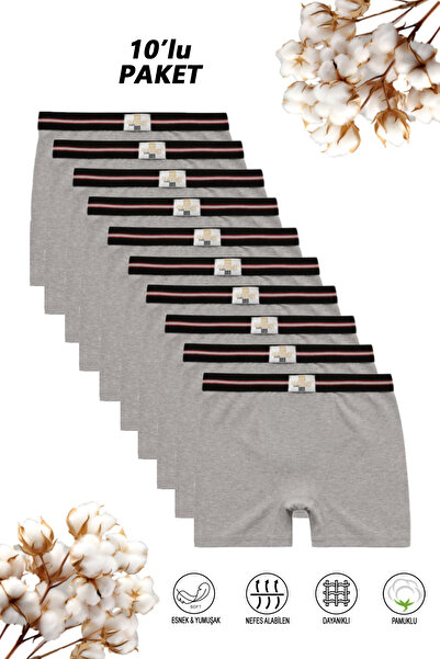 ÖZKAN underwear Özkan 0711 - Pachet de 10 boxeri pentru băieți 100% bumbac, e...