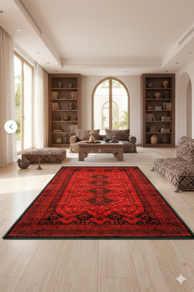 Segadty سجادة خان محمدي، تصميم تراثي فاخر، يضيف لمسة أصيلة لمناطق الجلوس الخا...