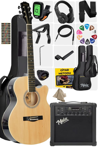 Midex Xc-300xnt-amp Profesyonel Amfili Elektro Akustik Gitar ( Amfi Gigbag Ça...
