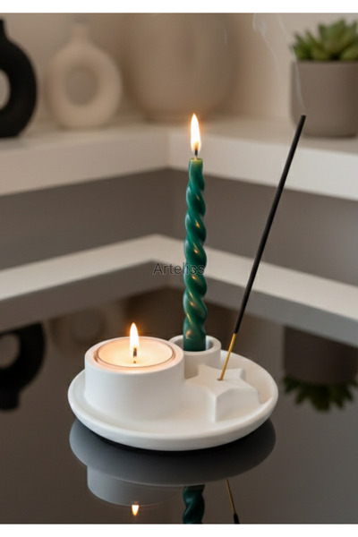 Arteliss Dekoratif Tütsülük Şamdan ve Mum Standı | Çok Fonksiyonlu İskandinav...
