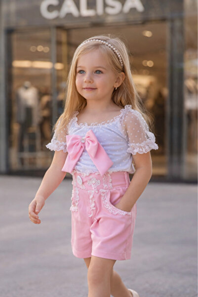 ALARA REYHAN Κοριτσίστικο μπαλόνι με μανίκια φιόγκο καρφίτσα λεπτομερή λευκή ...