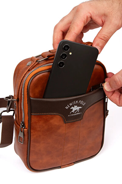 Newish حقيبة يد وكتف من الجلد النباتي، حقيبة كروس للرجال، حقيبة يومية سوداء م...