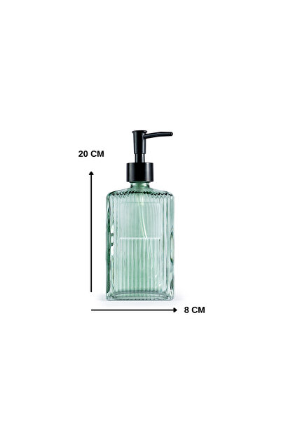 Evrio 500 ml Tezgah Üstü Cam Sıvı Sabunluk Deterjanlık Mutfak Banyo (2 Adet Etiket)