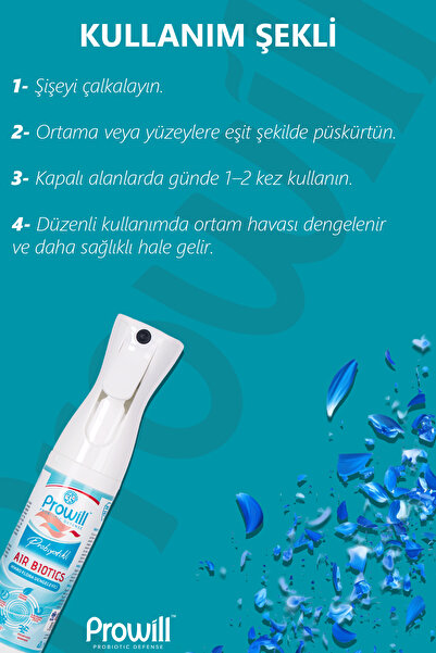 PROWİLL Koku Giderici Sprey 300 ml | Air Biotics, Probiyotikli Ortam Ferahlatıcı,Hava Temizleyici