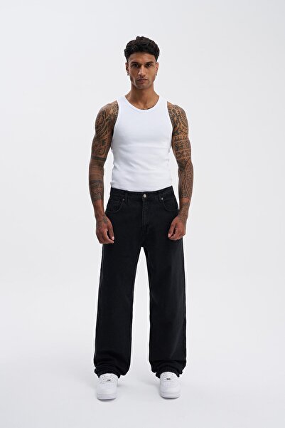 Machinist بنطلون رجالي فضفاض بلون أنثراسيت داكن