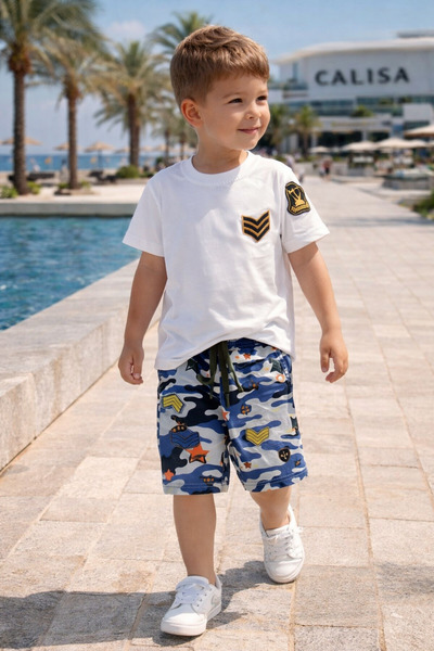 ALARA REYHAN Комплект літнього спортивного одягу для хлопчика: біла футболка ...