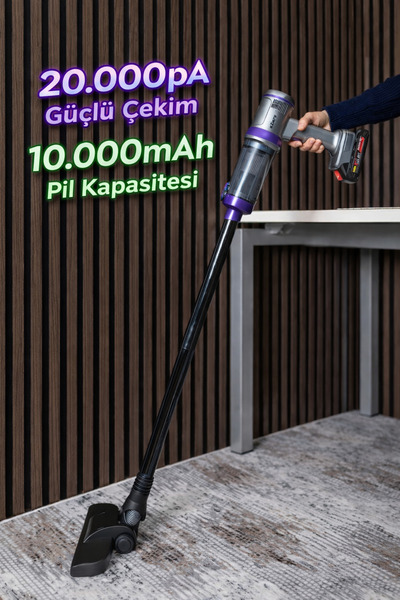 Ally Mobile Areks Kablosuz Dikey Ev-Araç Süpürgesi 20000Pa Güçlü Çekim 3 Kade...