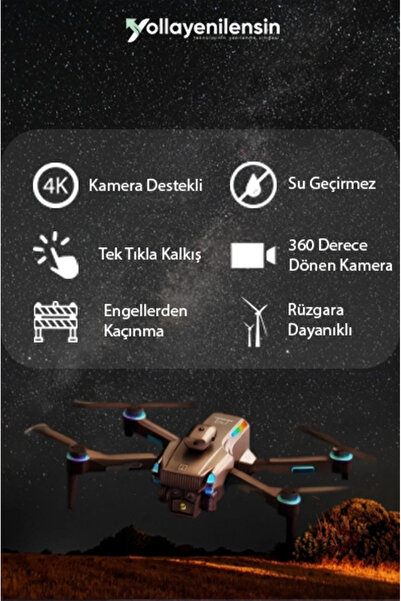 yollayenilensin D9 Akıllı Kameralı Drone 50X Zoom Fırçasız Motor Optik Akış L...