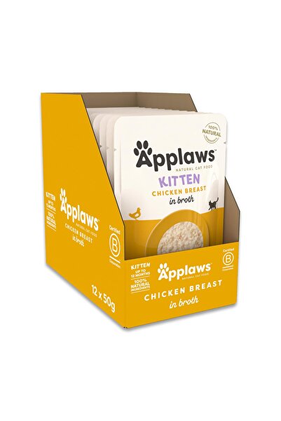 Applaws صدور دجاج كيتن في مرق، ٥٠ غرام، عبوة من ١٢ قطعة