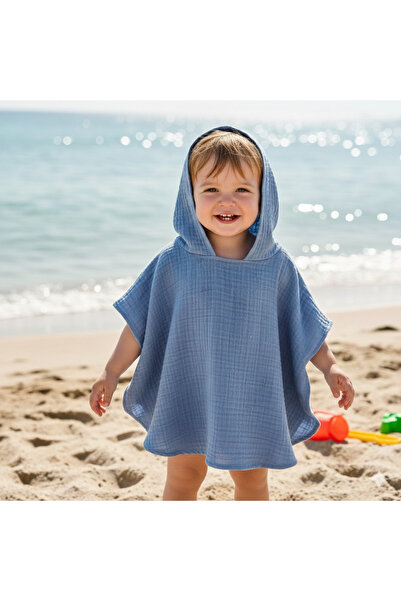 Bulut Sezen Oort Baby 4 Layer Muslin Poncho 100% Cotton Bath and Beach Towel