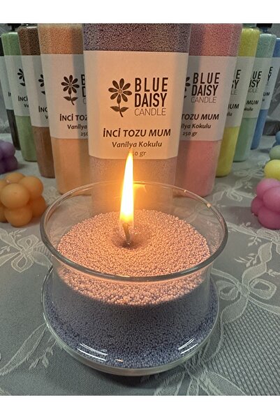 BlueDaisyCandle Inci Tozu Mum ( 30 Adet Fitil Ile ) Lavanta Aromalı Mor 250 gr