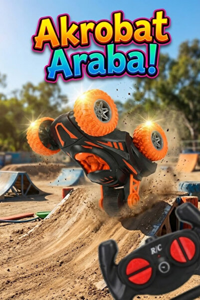 craftivio Çılgın Akrobat Araba Işıklı ve Müzikli 360 Derece Takla Atan Dans E...