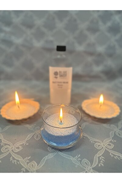 BlueDaisyCandle 250 gr MAVİ renkli OKYANUS ESİNTİSİ kokulu Inci Tozu Mum ( 30 adet 4cm fitil ile ) Toz Mum