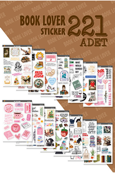 AR Sticker -Book Lover (Kitap) Temalı Sticker Seti 221’li – Telefon, Tablet, ...