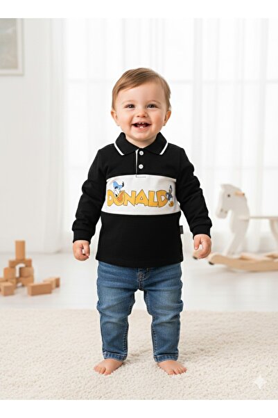 Kidex’s Baby Baby Boy Shirt Short Sleeve Trousers Double Set with Donald Prin...