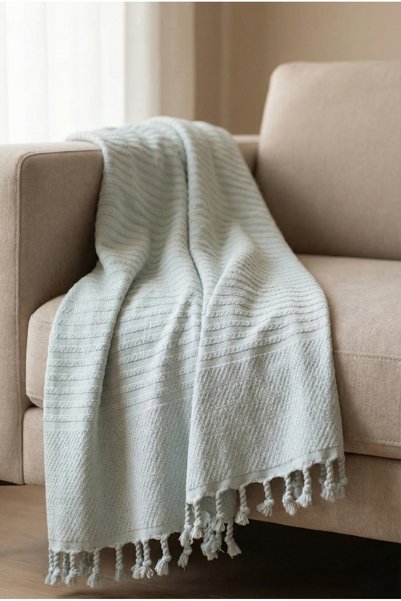 VİENNA 100% Cotton Tv Blanket 100×165 cm – Decorative Soft Pattern, Lightweight and Breathable