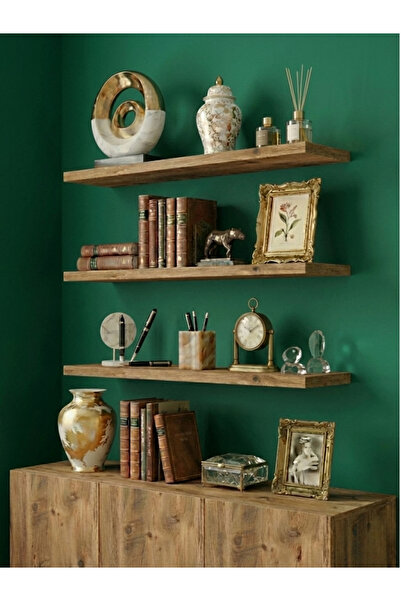 Free Home Premium MDF Ürün Duvar Rafı 3'lü Set 60x15 cm Uçan Raf Modern Kitap...