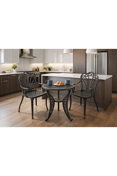 HubRom Σετ επίπλων κήπου, 1× Στρογγυλό τραπέζι (60×72 cm), 2× Καρέκλες ISTANB...