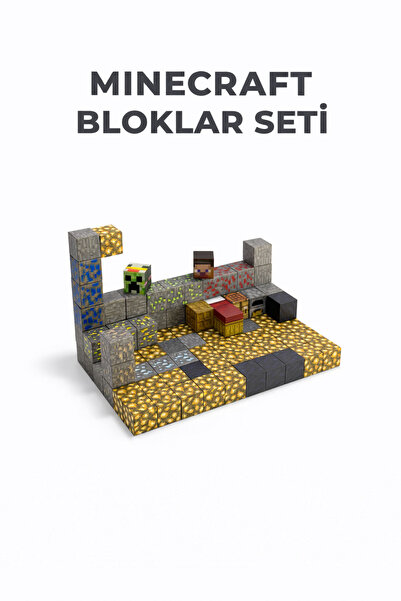 minelox T015 Mineral Tycoon 100 Adet Mine Craft Manyetik Küp Yapı Blokları Oy...