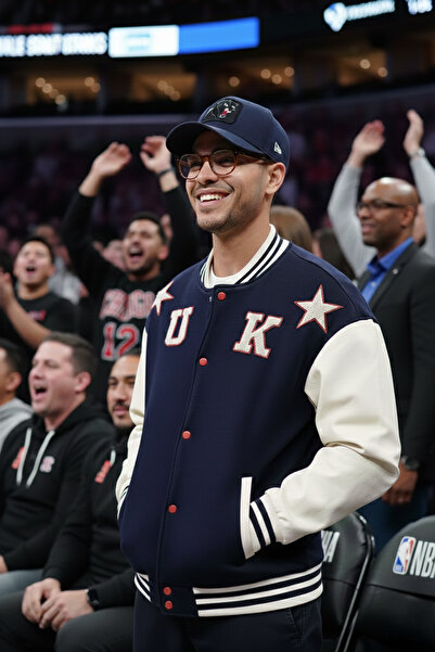 Buratti supradimensionat Jachetă bomber cu guler pentru colegiu, cu buzunare,...