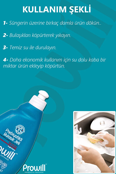 PROWİLL Elde Yıkama Bulaşık Jeli 400 ml | Probiyotikli, Çevre Dostu, Temiz İçerik