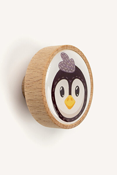 Kulpingo خزانة غرفة الأطفال الخشبية المزخرفة بمقبض درج من Penguin