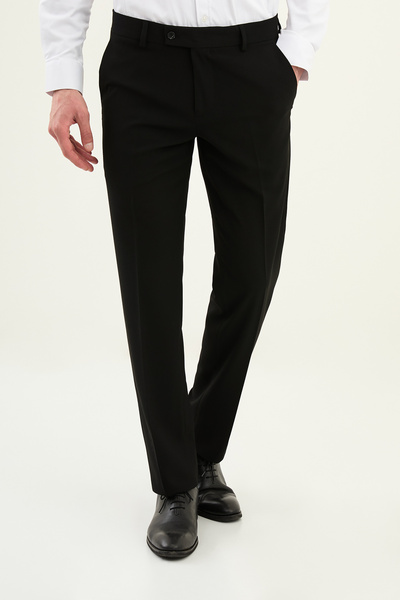Mcr Straight Slim Fit Classic Men's Trousers Black - 38342.26Y