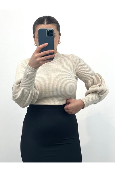 NİSUM MODA BALON KOL BALIKÇI TRİKO BODY