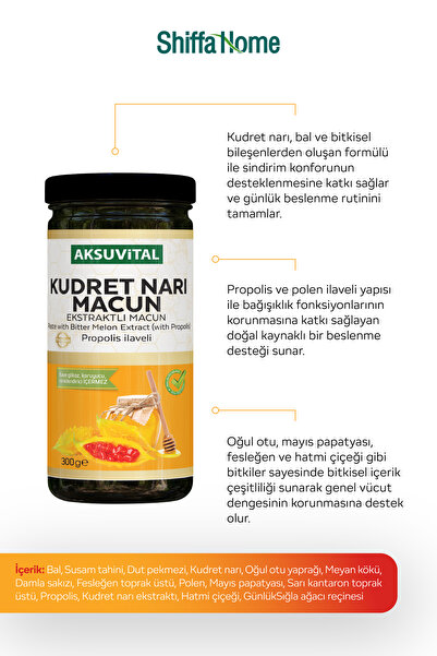 Aksu Vital Propolis Ilaveli Kudret Narı Ekstraktlı Macun 300 G