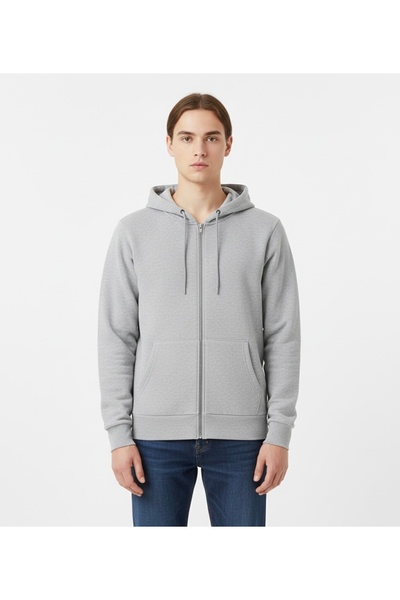 assef Bumbac pentru bărbați cu căptușeală din fleece cu glugă slim fit Jachet...