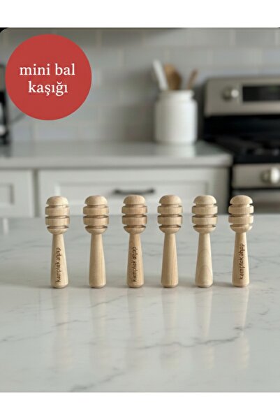 kamptek kamp teknolojisi Kamptek Ahşap Mini Kalın Bal Kaşığı 6 Adet Paketli 6 Cm