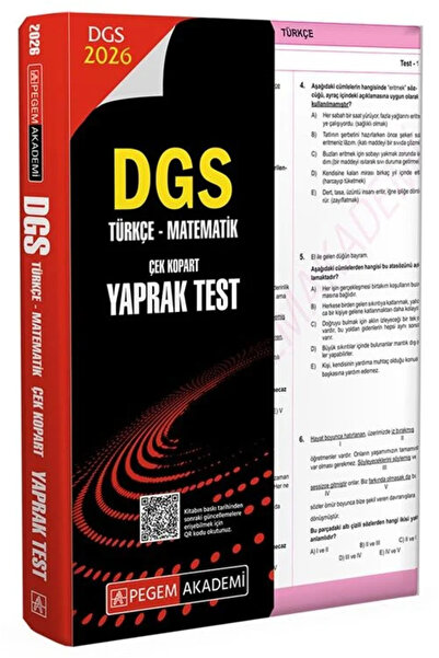 Pegem Akademi Yayıncılık 2026 DGS Türkçe-Matematik Çek Kopart Yaprak Test
