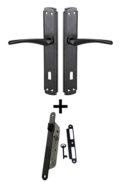 bersa yapı Bravo Aynalı Mat siyah Oda Kapı Kolu ve Sesiz Gömme Kilit 40mm