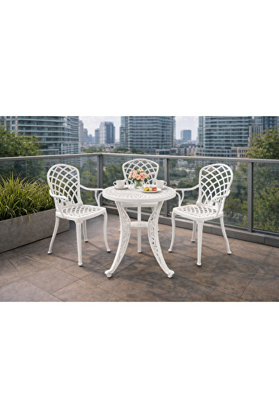 HubRom Σετ επίπλων κήπου, 1x στρογγυλό τραπέζι (60×72 cm) + 3x καρέκλες HITIT...