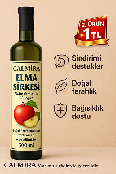 CALMİRA Elma Sirkesi 500 ml - Doğal Fermantasyon Apple Cider Vinegar - Dinlen...