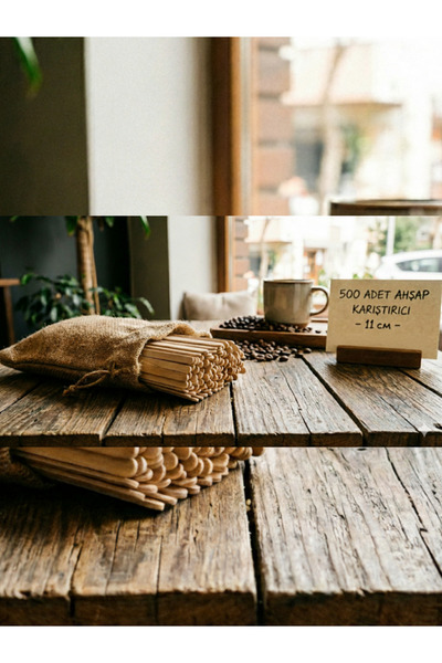 Dodo Cup 500 Adet Tahta Karıştırıcı Çay Kahve Karıştırma Çubuğu Tek Kullanıml...