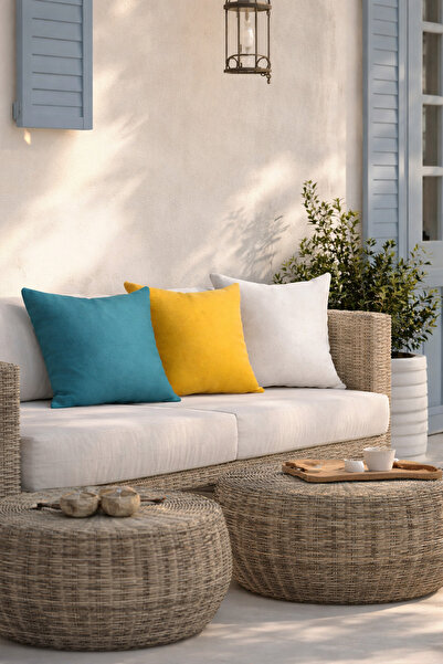 Alacastore Turcoaz Galben Crem Combinație Exterior Moale Texturat Grădină Bal...