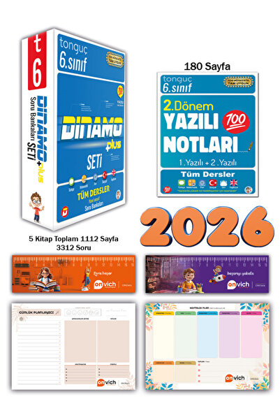 Tonguç Yayınları 6. Sınıf Dinamo Plus Tüm Dersler Soru Bankası Yazılı Notları...